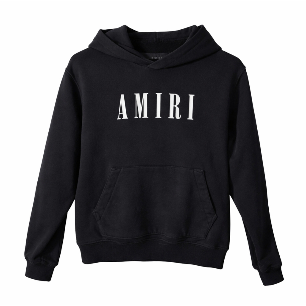 Amiri Boys Hoodie Black Logo Cotton Size 9-10Y